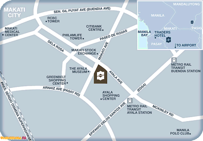 Положение отеля Makati Shangri-La на карте Манилы