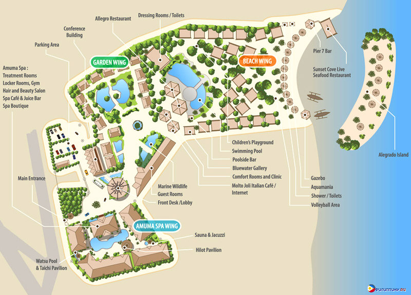 План отеля Bluewater Maribago Beach Resort