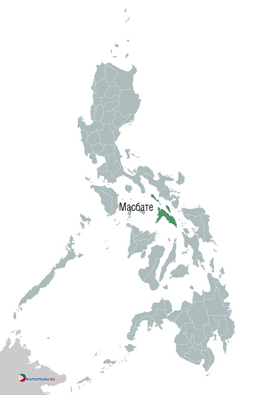 Положение провинции Масбате на карте Филиппин