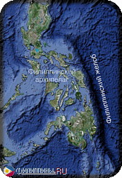 Рельеф дна Тихого океана в районе Филиппинских островов