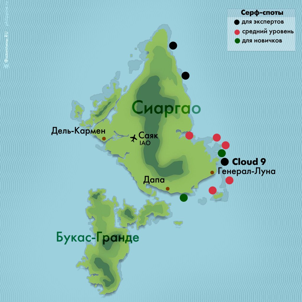 Карта острова Сиаргао