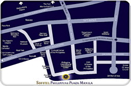 Расположение отеля Sofitel Philippine Plaza Manila, на плане Манилы