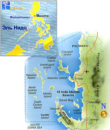 Расположение региона Эль Нидо (El Nido), Филиппины